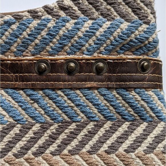 MYRA Blue Chip Recycled Military Tent Shoulder Bag - Picture 13 of 15